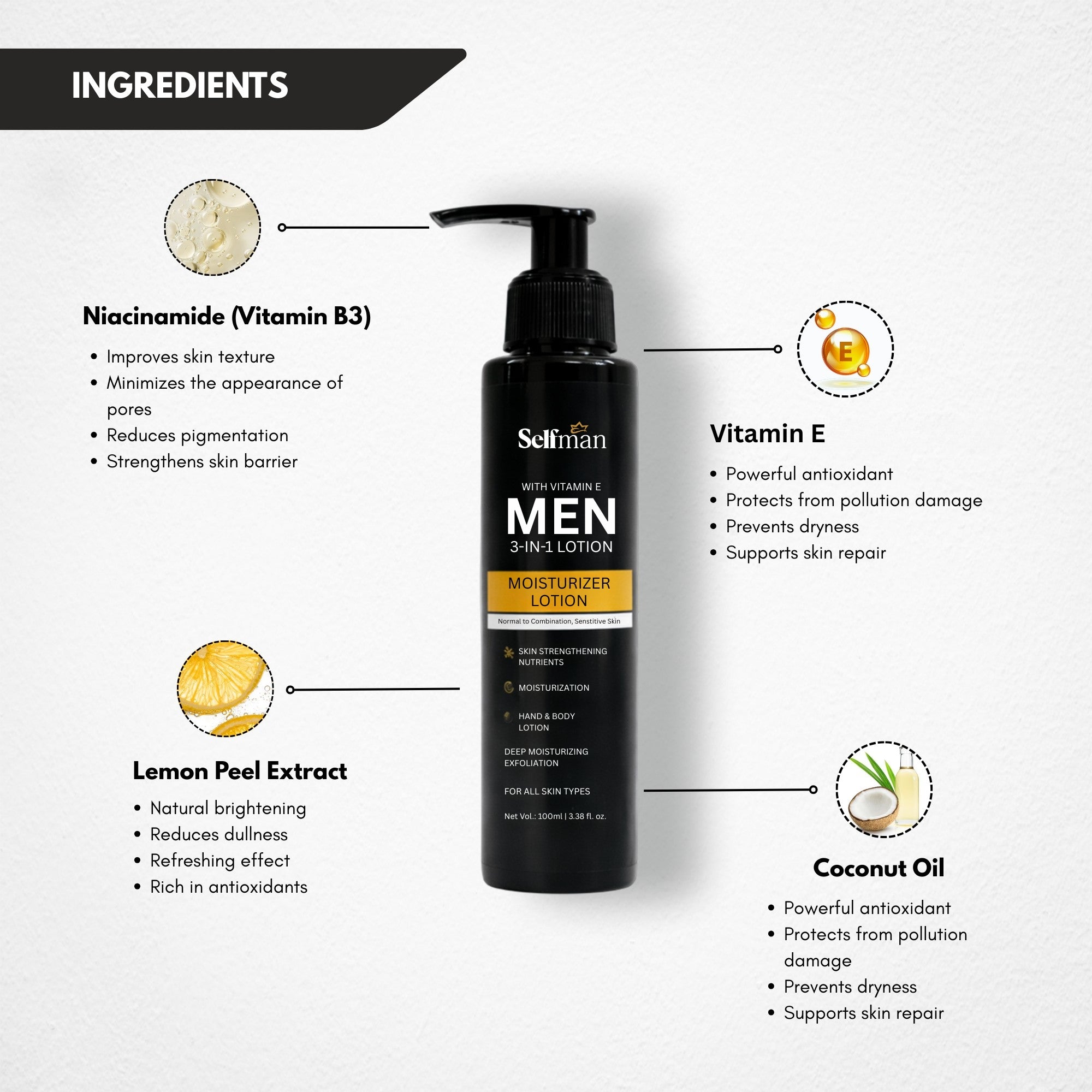 3-in-1 Moisturizer Lotion with Vitamin E