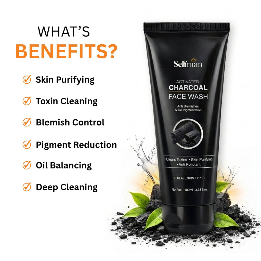 Activated Charcoal Face Wash - Anti Blemishes & De-Pigmentation
