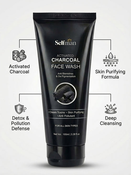 Activated Charcoal Face Wash - Anti Blemishes & De-Pigmentation